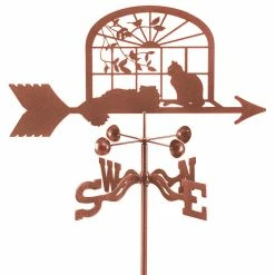 EZ Vane LLC Cats In Window Weathervane With Post Mount