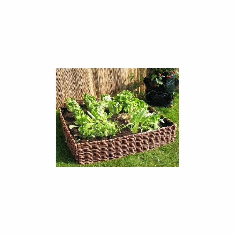 Master Garden Products Complete Woven Willow Raised Bed Kit, 48"W X 48"L X 10"H - Image 2