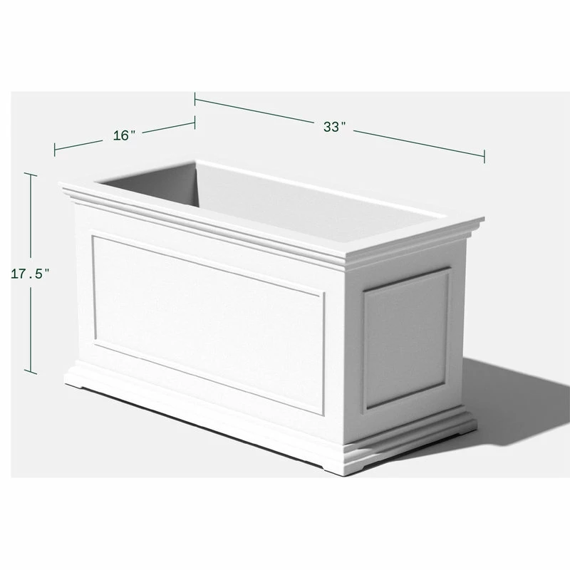 Veradek Brixton Long Planter, 33", White - Image 2
