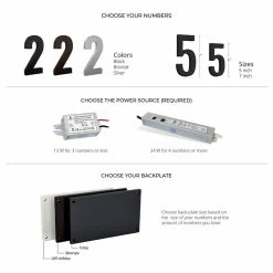 Modern Lights 5 In ABS Backlit LED Floating Address Number, Up-Scale Modern Look LumaNumbers, 13 Modern Lights 5 In ABS Backlit LED Floating Address Number, Up-Scale Modern Look LumaNumbers, -EZ Vane Shop 2651925a001be197 2339 w800 h800 b1 p0