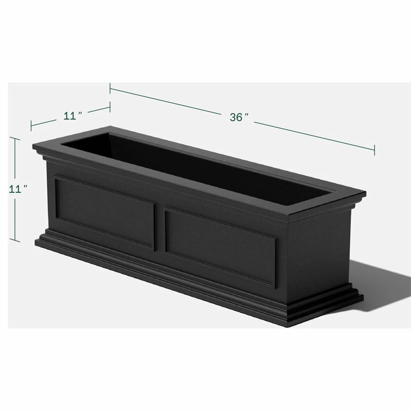 Veradek Brixton Planter Box, 36", Black - Image 2