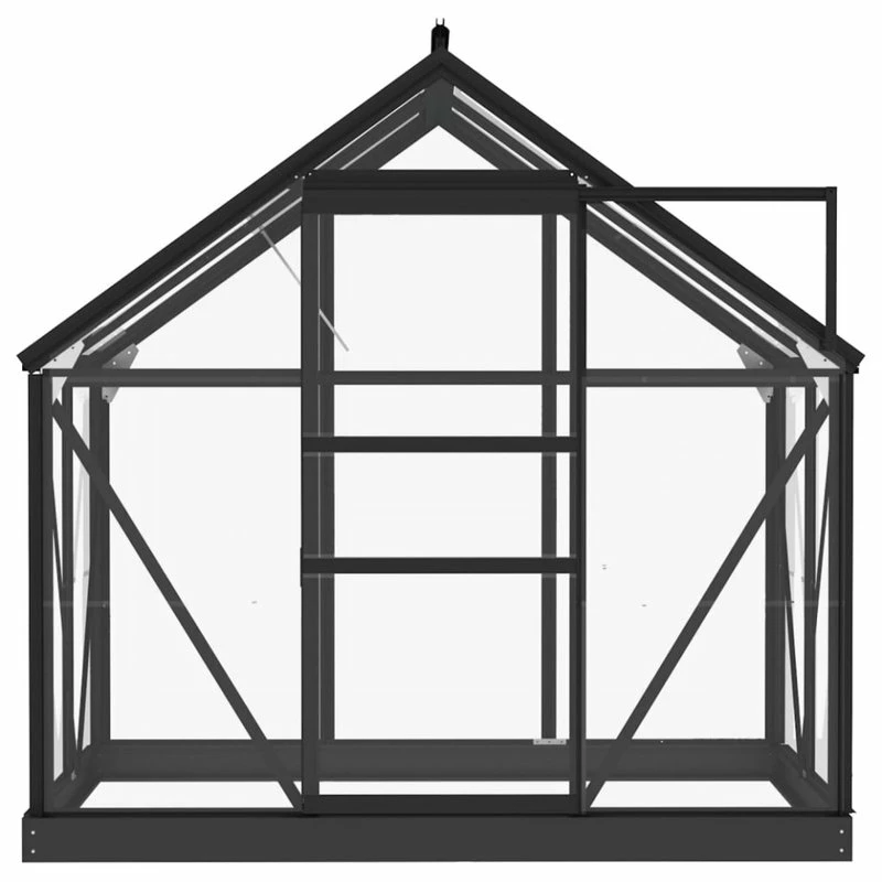 Vida XL International B.V. VidaXL Glass Greenhouse Anthracite 40.6" Aluminum Plant Nursery House Shed - Image 4