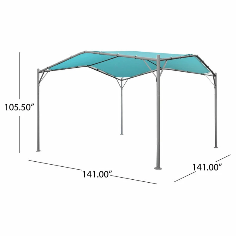 GDFStudio GDF Studio Poppy Outdoor 11.5'x11.5' Modern Gazebo Canopy, Teal - Image 3