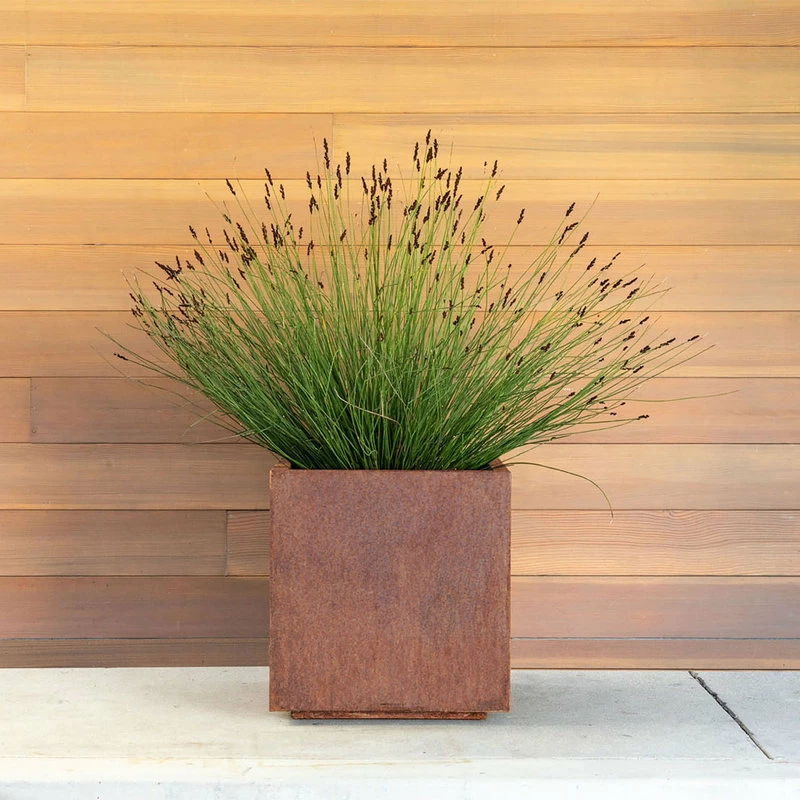 Veradek Metallic Series Corten Steel Cube Planter, Large - Image 3