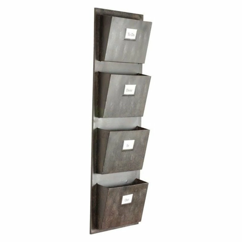 Pemberly Row 4 Slot Wall Mounted Mailbox In Rustic Gray - Image 2
