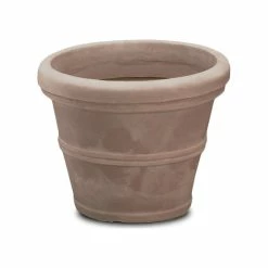 Crescent Garden Brunello Planter, Weathered Stone, 20"