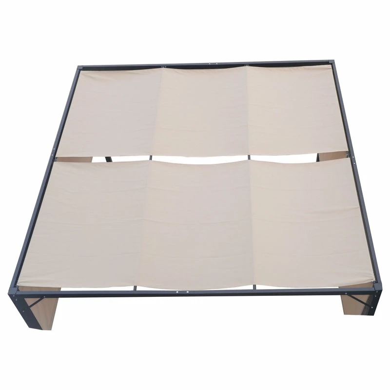 GDFStudio GDF Studio Wendy Outdoor Steel Framed 10' By 10' Gazebo, Beige - Image 7