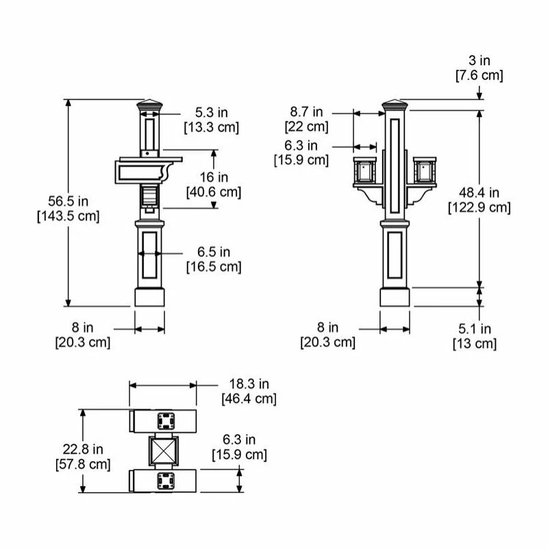 Mayne - Outdoor Products Of Distinction Mayne Rockport Double Traditional Plastic Mail Post In White - Image 2