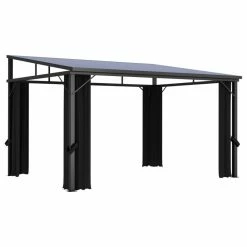 Vida XL International B.V. VidaXL Gazebo With Curtain Anthracite Garden Canopy Shelter Party Tent Marquee