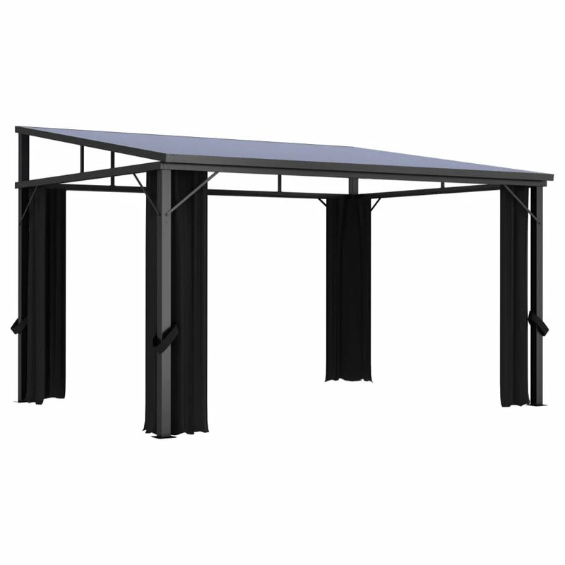 Vida XL International B.V. VidaXL Gazebo With Curtain Anthracite Garden Canopy Shelter Party Tent Marquee 3 Vida XL International B.V. VidaXL Gazebo With Curtain Anthracite Garden Canopy Shelter Party Tent Marquee