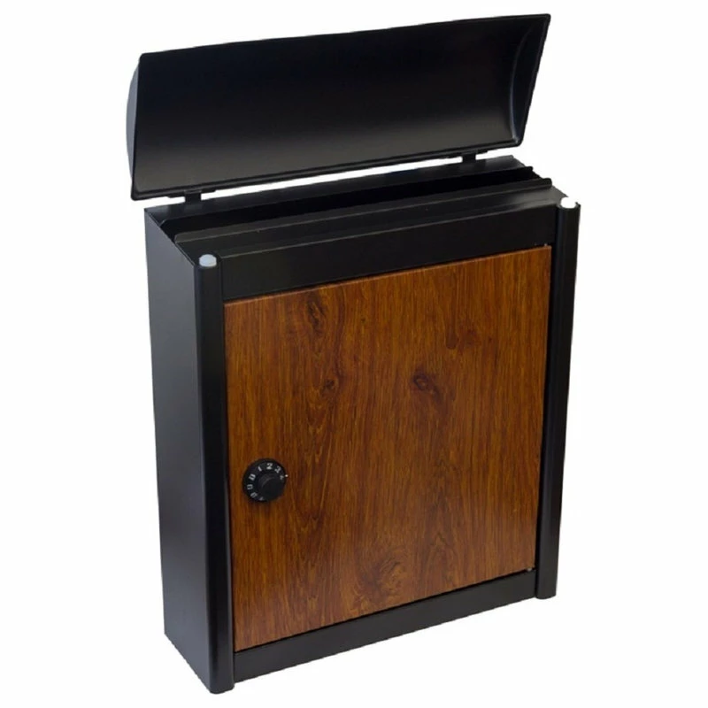 QualArc Winfield Leece Combo Locking Mailbox, Black/Wood - Image 3