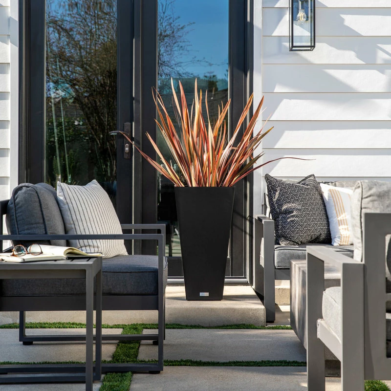 Veradek Midland Tall Square Planter, Black, 30'' - Image 7