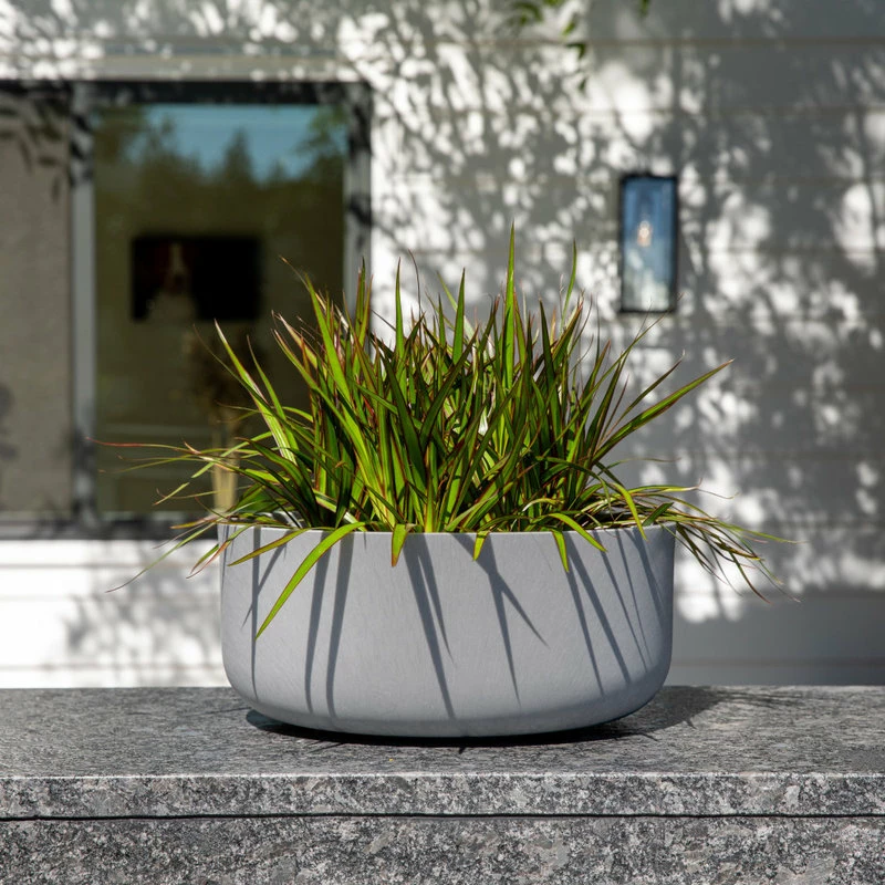 Veradek Pure Series Kona Bowl 14" Planter, Gray - Image 10