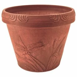 Arcadia Garden Products Dragonfly Pot, Terra-Cotta