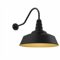 Steel Lighting Co. Outdoor Barn Lighting , The Redondo Farmhouse Light, Brass Inlay