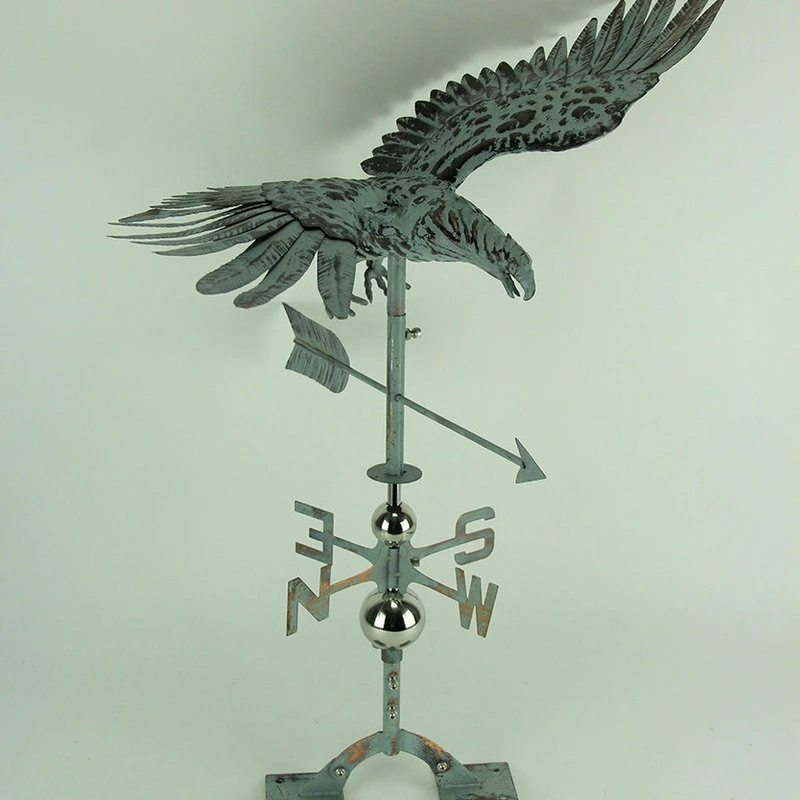Zeckos Verdigris Patina Metal Flying Eagle Weather Vane With Roof Mount 4 Zeckos Verdigris Patina Metal Flying Eagle Weather Vane With Roof Mount - Image 2