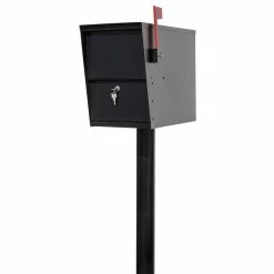 QualArc Lettersentry Locking Mailbox With Direct Buriel Steel Post