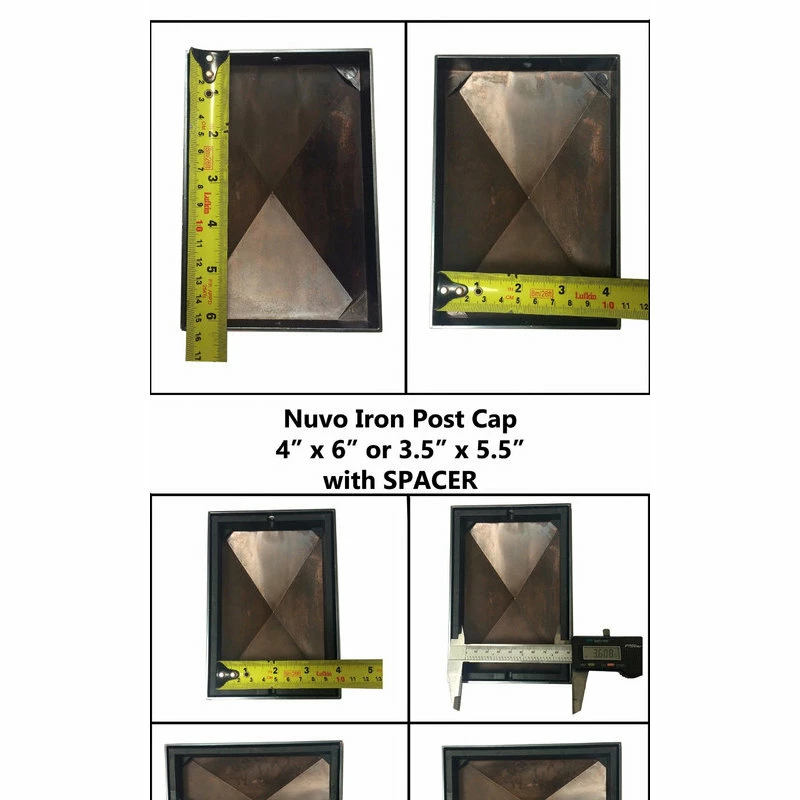 Nuvo Iron Decorative Pyramid Aluminium Post Cap For 3.5" X 5.5" / 4" X 6" Posts - Black - Image 5