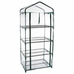 Pure Garden 4 Tier Mini Greenhouse With Cover 27.5 X 19 X 63 Inches