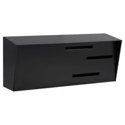 Locking Mid Century Modern Mailbox, Monochromatic, Black