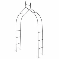 Costway 8'4'' High X 4'7'' Wide Steel Garden Arch Rose Arbor Plant Outdoor