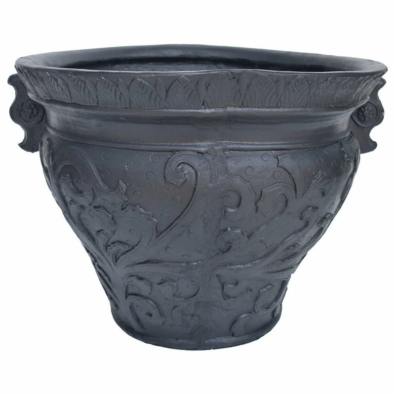 GDFStudio GDF Studio Doreen Round Lightweight Concrete Garden Decorative Urn Planter Pot