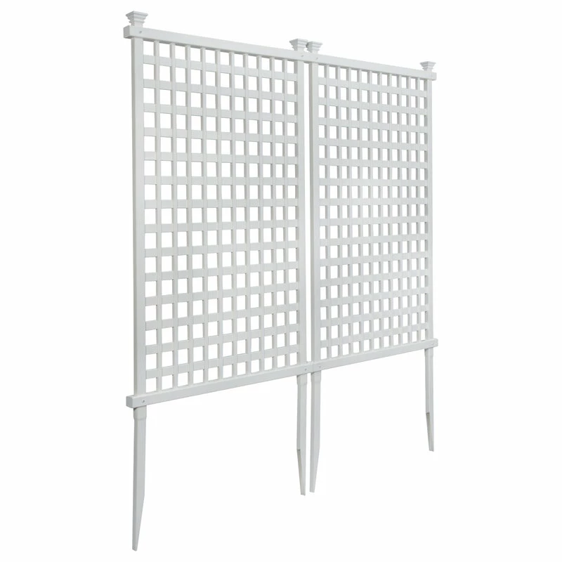 Enclo Privacy Screens 4.8'Hx3'W White Vinyl Highland-Lattice Privacy Screen, 2-Pack - Image 7