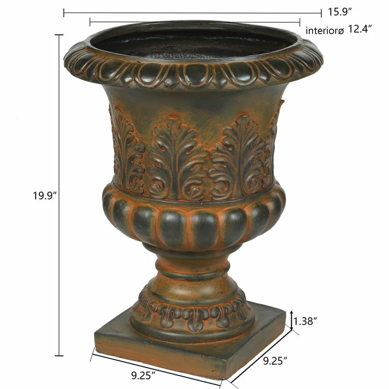 LuxenHome Weathered Decorative MgO Urn Planter - Image 7