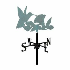 Whitehall Products 16.75"x12" Plus 5' Stake Hummingbird Garden Weathervane, Verdigris