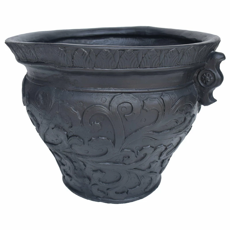 GDFStudio GDF Studio Doreen Round Lightweight Concrete Garden Decorative Urn Planter Pot - Image 8
