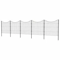 Zippity Ourdoor Products Zippity Black Metal Garden Fence Panel With Stakes, 5 Pack