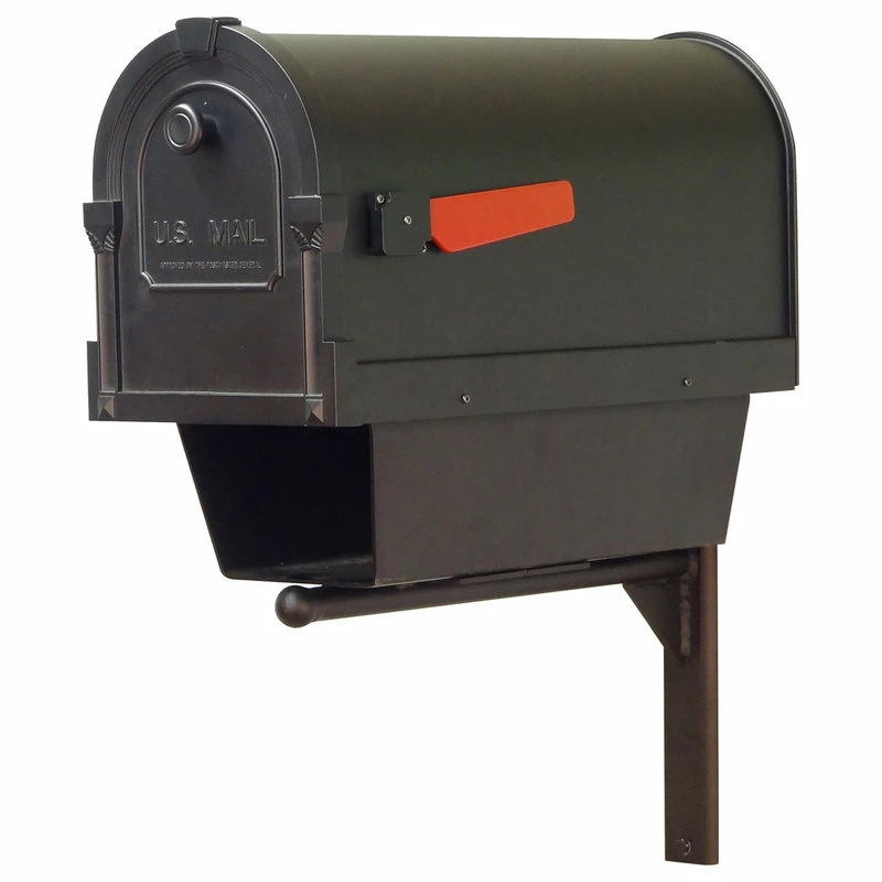 Special Lite Products Company Savannah Mailbox With Newspaper Tube & Ashley Front Mailbox Mounting Bracket