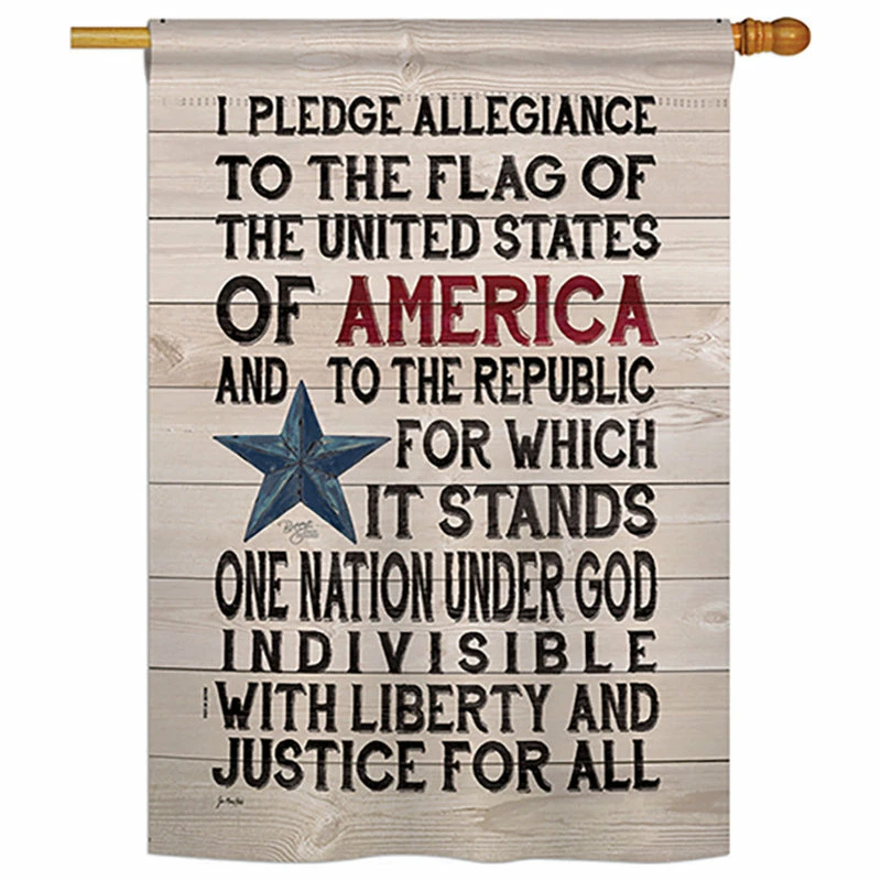 Breeze Decor Pledge Of Allegiance Americana, Everyday House Flag 28"x40" 3 Breeze Decor Pledge Of Allegiance Americana, Everyday House Flag 28"x40"