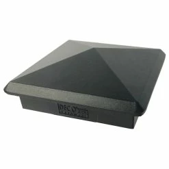 Decorex Hardware 3.5"x3.5" Aluminium Pyramid Post Cap For Wood Posts, Black (DHPPC35)