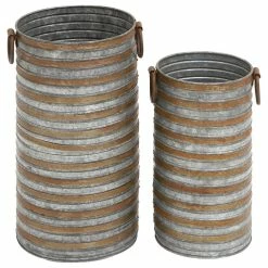 Brimfield & May Farmhouse Gray Metal Planter 49111