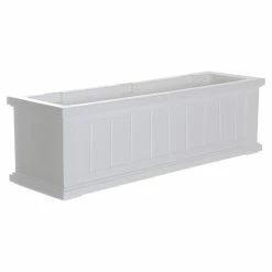 Mayne - Outdoor Products Of Distinction Mayne Cape Cod 3ft Weatherproof Coastal Plastic Window Box In White
