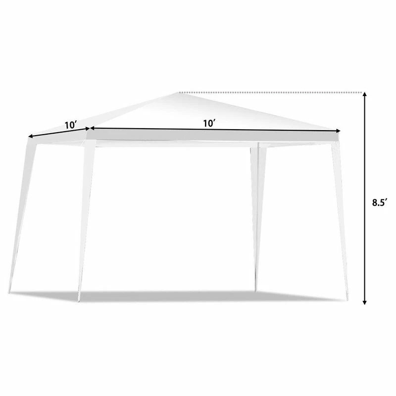 Costway 10'x10' Heavy Duty Pavilion Cater Events Outdoor Party Wedding Tent White - Image 2