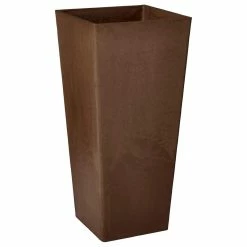 Arcadia Garden Products Contempo Tall Square Planter, Chocolate