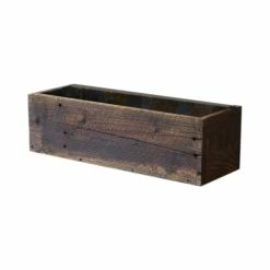 Red Oak Road 20" Rustic Farm Planters Box, Tall Version, Aged Rustic, 6"