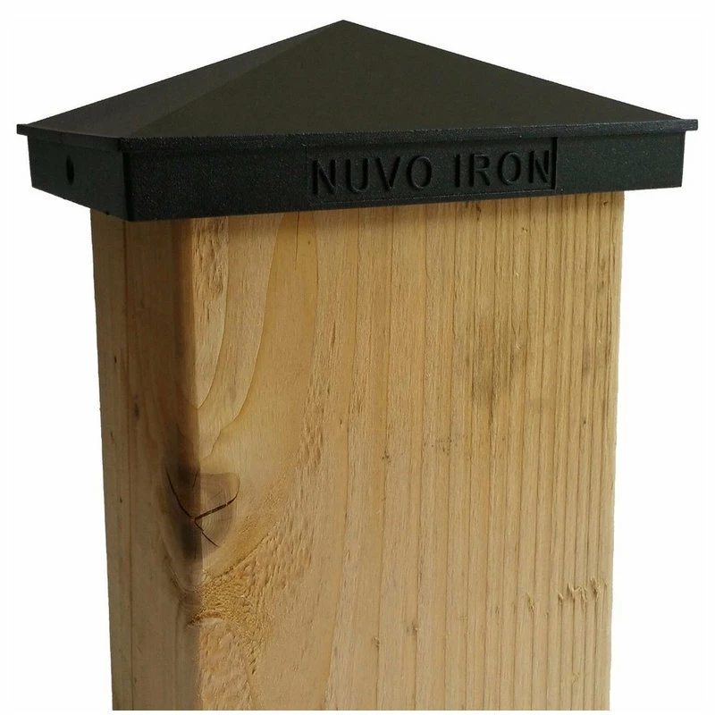 Nuvo Iron Decorative Pyramid Aluminium Post Cap For 3.5" X 5.5" / 4" X 6" Posts - Black - Image 2