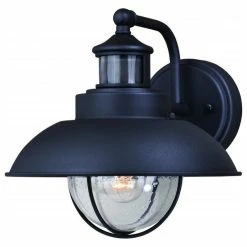Vaxcel Harwich Dualux 8" Outdoor Wall Light, Textured Black, 10-in. W X 10-in. H X 12-i