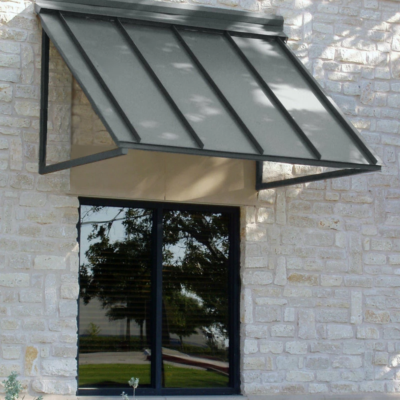Awntech Corporation 6' Houstonian Metal Standing Seam Awning, Pewter - Image 2