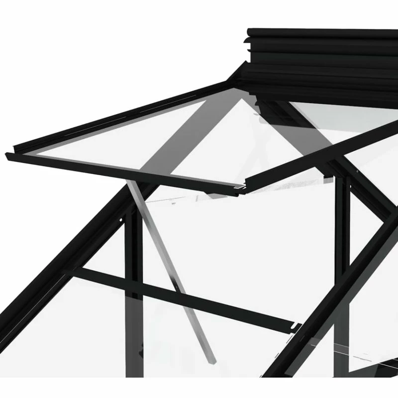 Vida XL International B.V. VidaXL Glass Greenhouse Anthracite 40.6" Aluminum Plant Nursery House Shed - Image 8