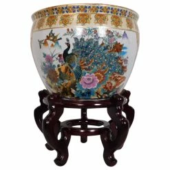 Oriental Furnishings Chinese Porcelain Fish Bowl Planter, Satsuma Geishas, 14" 14 Oriental Furnishings Chinese Porcelain Fish Bowl Planter, Satsuma Geishas, 14" -EZ Vane Shop 48818e4e0307ef46 4730 w800 h800 b1 p0