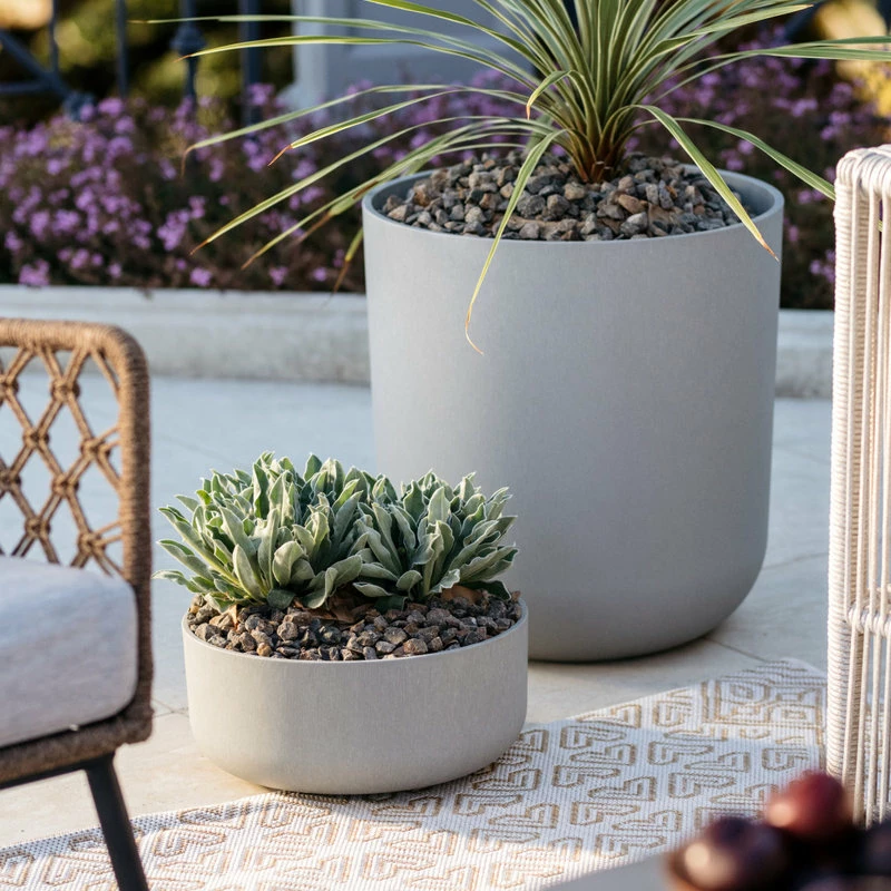 Veradek Pure Series Kona Bowl 14" Planter, Gray - Image 2