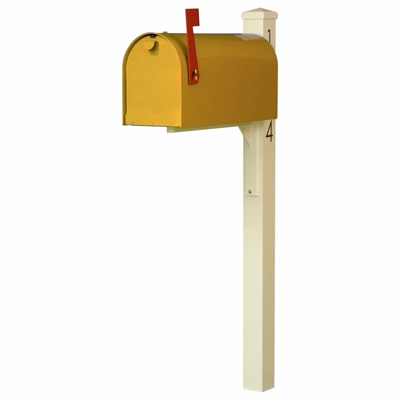 Special Lite Products Company Mid Modern Rigby Curbside Mailbox And Post, Yellow - Image 2