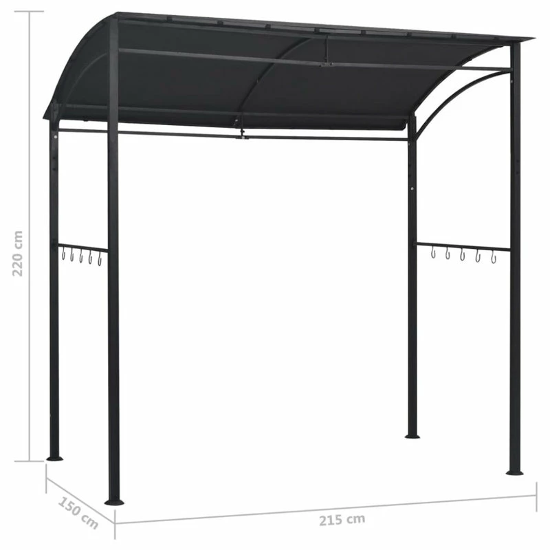 Vida XL International B.V. VidaXL BBQ Gazebo Anthracite Steel Outdoor Canopy Shelter Party Tent Marquee 9 Vida XL International B.V. VidaXL BBQ Gazebo Anthracite Steel Outdoor Canopy Shelter Party Tent Marquee - Image 7