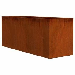 PlanterCraft Corten Steel Planter, Rectangle - 60"lx20"wx24"h