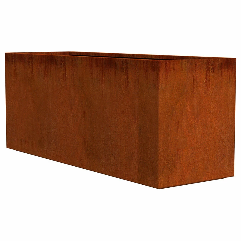 PlanterCraft Corten Steel Planter, Rectangle - 60"lx20"wx24"h