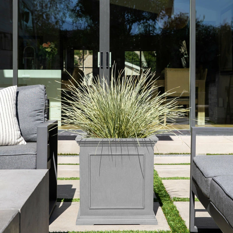 Veradek Brixton Cube Planter, 20", Gray - Image 7